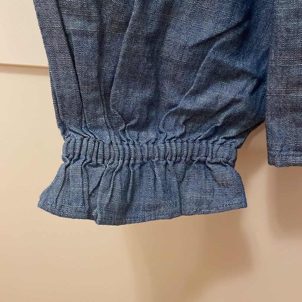 JCrew Chambray Ruffle Top - Picture 5 of 9